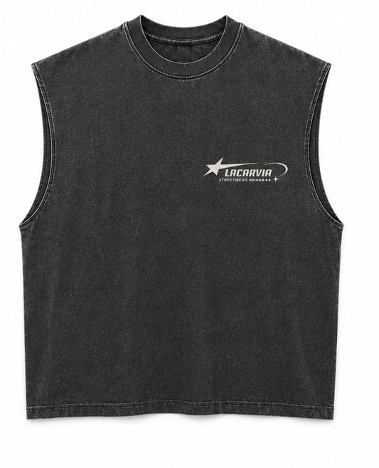 LACARVIA Division 01 Vintage Muscle Tee – Washed Black